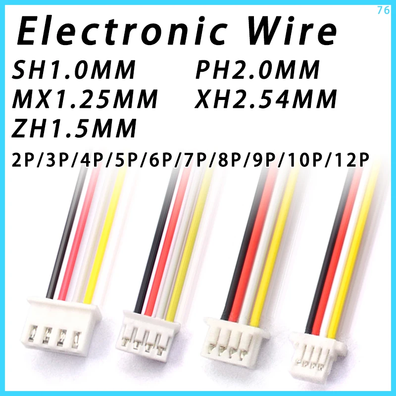 Sb97b140f97e143ee8cf982640204b9c3R.webp 10PCS SH1.0 MX1.25 ZH1.5 PH2.0 XH2.54 Electronic Wire Cable Connector 2/3/4/5/6/7/8/9/10/12 Pin Plug 10CM/20cm/30CM Wire Length - Image 1