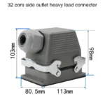 Industrial Rectangular Heavy Duty Connector HDC-HE-4/6/10/16/20/24/32/48 Core Pin 16A Waterproof Aviation Plug top and side - Image 17