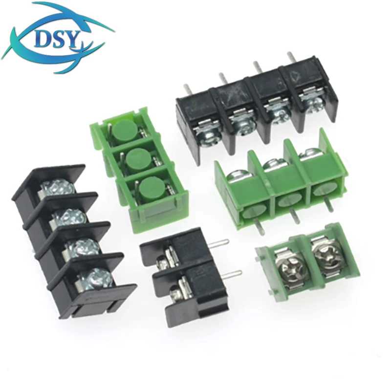 10PCS KF7.62 - 2P 3P 4P 7.62mm  Black/Green Color Screw Terminal Block Connector 7.62 mm Pitch