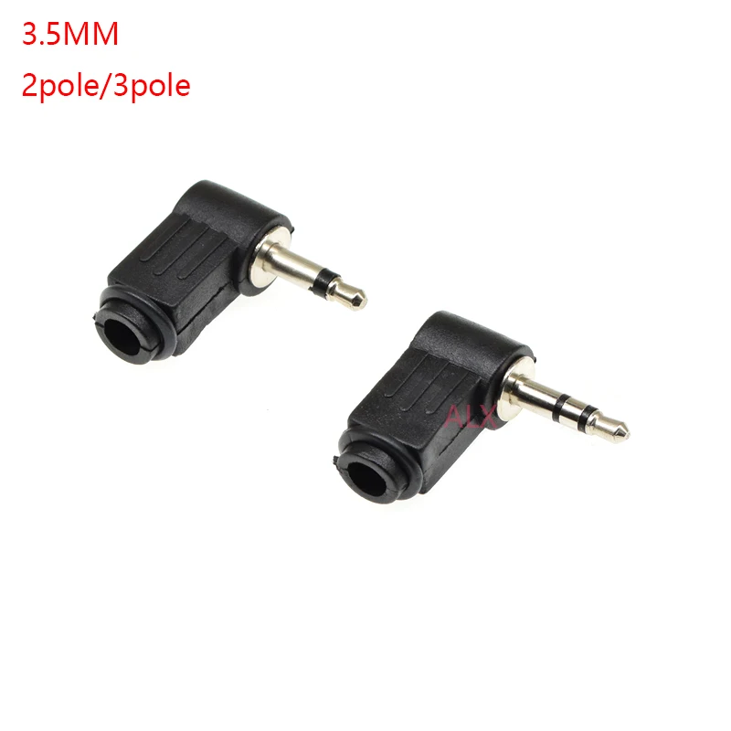 4pcs 3.5mm 2pole 3pole Audio Mono Stereo Male Jack Plug Right Angle Plugs for Phone Headset