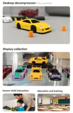 LDARC S100 Professional 1:64 Scale RC Drift Mosquito Car Rear-Wheel Drive Full-Scale Steering Static Model Grade Appearance Toy - Image 24