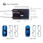 RadioLink RC6GS V3 R7FG R6FG R4FGM 6 Channels 7CH Dual Mix Programmable 600M Ground Distance Gyro Integrated for RC Car Boat - Image 4