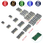 2/5Pcs SMD LED Digital Tube Display 0.2/0.3/0.56-Inch 1/2/3/4-Bit 7 Segment Common Cathode/Anode Red/White/Yellow/Green/Blue SMT