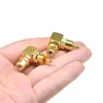 2Pcs Gold Plated Brass RCA Right Angle Male To Female Connector 90 Degree Adapters Connectors plug to jack - Image 3