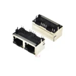 5PCS RJ45 1X2 1*2 Network Ethernet FEMALE SOCKET with light RIGHT ANGLE 56 8P8C female jack connector - Image 3