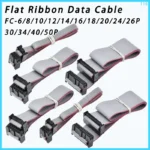 2.54mm Pitch JTAG ISP Gray Flat Ribbon Data Cable FC-6/8/10/12/14/16/18/20/24/26/30/34/40/50 Pin FOR DC3 F/F IDC Box Header