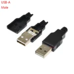 5Pcs IMC hot New  Type A Male USB 4 Pin Plug Socket Connector With Black Plastic Cover USB 2.0