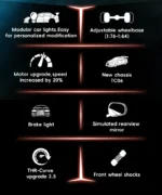 New Turbo Racing 1/76 Mini Electric Remote Control Car C76 Mini RTR Toy Car Sports Car Model Car for Adult Children's Toys Gift - Image 11