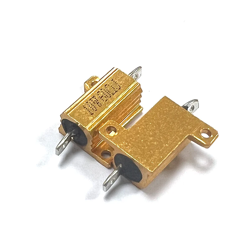 1PCS RX24 10W Aluminum Power Metal Shell Case Wirewound Resistor 0R1 0R15 0R22 0R25 0R3 0R33 0R5 0R6 0R8 1 R Ohm 0.1R-300K