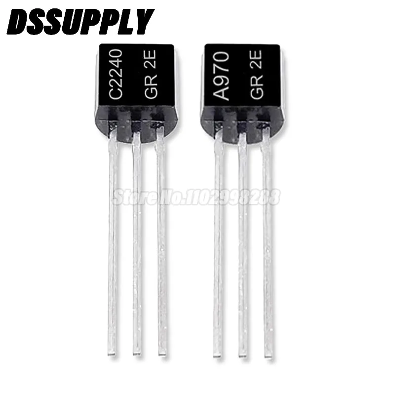100PCS/LOT 2SA970 2SC2240 TO92 (50PCS* A970 +50PCS* C2240 ) TO-92 Bipolar Transistors - BJT NPN