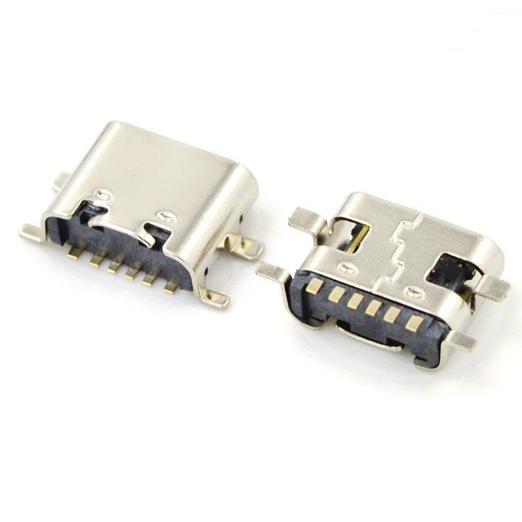 10PCS TYPE-C 6P 6Pin simple type SMD female socket USB3.1 Connector