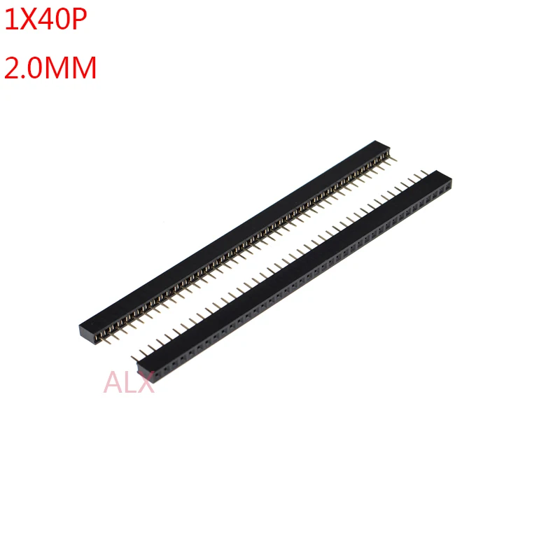 10pcs 1x40 Pin Single Row Straight Female Pin Header 2.0mm Pitch Strip Connector Socket 1*40 40p 40pin 40 Pin  For Pcb Board