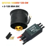 QX-MOTOR 80mm EDF with QF3748 3748 Metal Brushless Motor 1000KV CW CCW 12 blades Ducted Fan fit 80A ESC for Jet  RC Airplane - Image 9