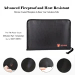 Portable Fireproof Water Resistant Document Bag Large Capacity Money File Folder Safe Bag with A4 Size 12 Pockets Zipper Closure - Image 3