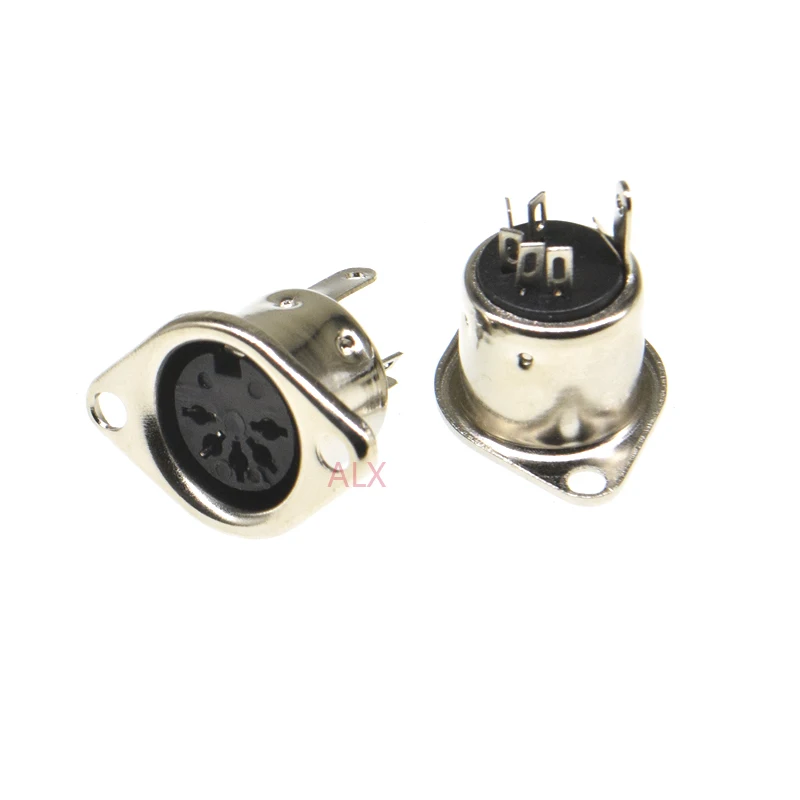 5pcs Computer Keyboard Plug 5p Din S Terminal Connector Female Socket Mount Adapter Solder Midi Cable Connector