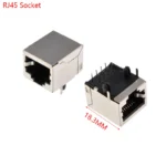 10pcs 18.3mm Rj45 Network Ethernet Female Socket Right Angle 56 8p8c Female Jack Connector