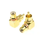2Pcs Gold Plated Brass RCA Right Angle Male To Female Connector 90 Degree Adapters Connectors plug to jack - Image 6