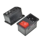 IEC320 C14 Electrical AC Socket 3 pin red LED 250V Rocker Switch 10A fuse female male inlet plug connector 2 pin socket mount - Image 3
