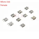 10pcs Micro Usb Female Socket Connector mk/5p 5pin Smd Dip Smt For Mp3 Mp4 Charging