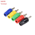 5pcs M4X36 Pure Copper Terminal 4mm Banana Jack Socket 20A Binding Post Banana Plug Connector