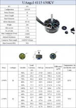 4pcs/lot UAngel 4115 X4115 400KV / 650KV 3-8S Brushless Motor Compatible 13/15/16inch Propeller for FPV RC Racing Drone Parts - Image 7