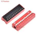10PCS red 1/2/3/4/5/6/8/10/12 Position bits dip TOGGLE switch doule Row PITCH 2.54MM Slide Switches - Image 9