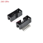 5/10Pcs Right Angle 6/10/20/26/34/40 Pin 2.54mm Pitch Male Socket Idc Box Header Pcb Connector Double Row 10p/20p/40p Dc3 Header - Image 7