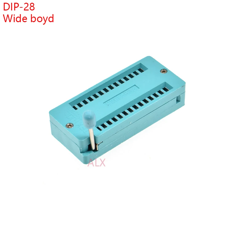 2PCS GREEN wide body DIP28 ZIF ZIP IC SOCKET 28P DIP CHIP TEST Adaptor 28 PIN dip-28 28PIN 2.54MM PITCH CONNECTOR FOR PCB