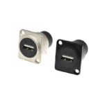 1PCS D type metal usb female socket module panel mounting holder adapter usb 2.0 female to female connector for 86 panel cannon - Image 2