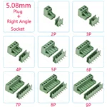 10PCS 2.54/3.81/5.08MM 2EDG 15EDG 2/3/4/5/6/7/8 Pin Screw Terminal Block Connector Pitch Plug+Straight/Curved Needle Pin Socket - Image 20