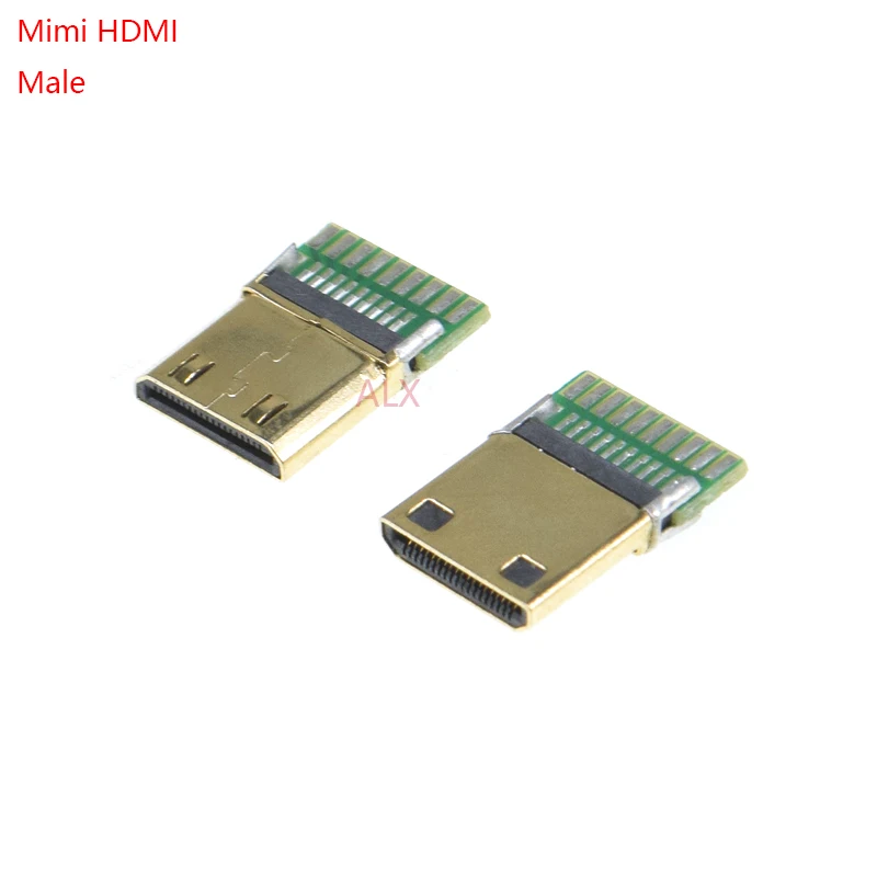 5PCS MINI HDMI 19PIN 19P MALE PLUG connector with PCB Board Solder Type test board