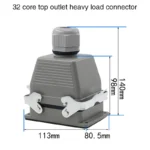 Industrial Rectangular Heavy Duty Connector HDC-HE-4/6/10/16/20/24/32/48 Core Pin 16A Waterproof Aviation Plug top and side - Image 10