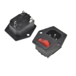 IEC320 C14 Electrical AC Socket 3 pin red LED 250V Rocker Switch 10A fuse female male inlet plug connector 2 pin socket mount - Image 6