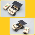 DIY Mini Solar Wireless Remote Control Car Toy Science Educational Toy Assembly RC Toys Wooden Car Vehicle Model For Kids - Image 4