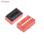 10PCS red 1/2/3/4/5/6/8/10/12 Position bits dip TOGGLE switch doule Row PITCH 2.54MM Slide Switches - Image 13