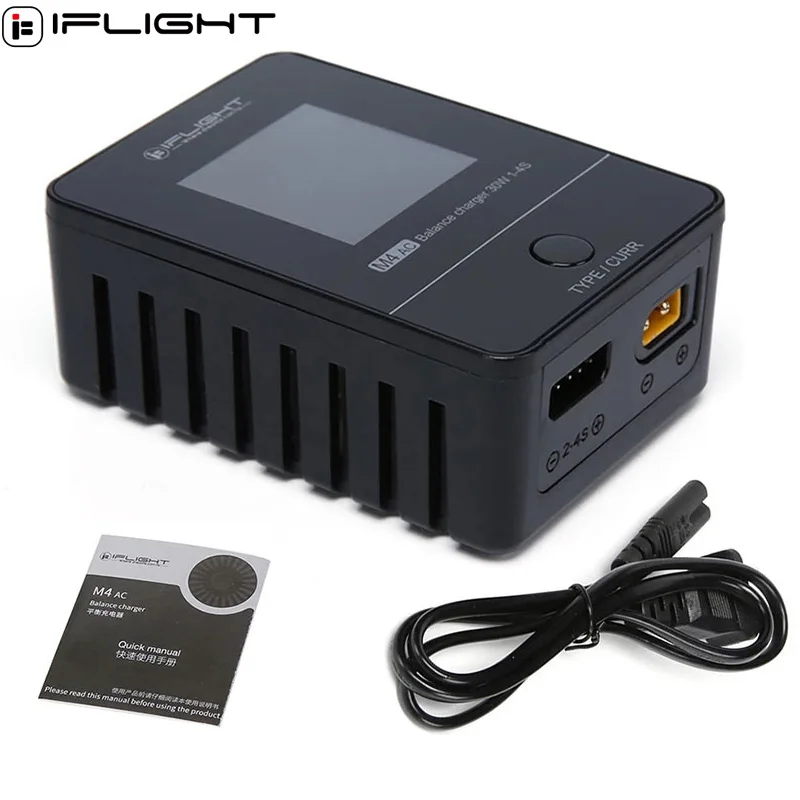 Sd1aed631260346759fcf76769d29c380b.webp IFlight M4 AC 30W 2.5A Smart Battery Balance Charger 2-4S Full viewing angle display 100-240V XT30 Output for FPV Racing Drone - Image 1