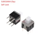 10PCS/LOT 5.8x5.8 7x7 8x8 8.5x8.5mm Self Locking / UNlock Push Tactile Power Micro Switch 6 Pin Button Switches 5.8*5.8MM 8*8MM - Image 14