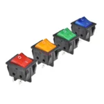 2PCS KCD4 4 PIN Push Button rocker Switch with red blue green yellow led light ON/OFF   power switches 30A/250V 25*31MM 25*31 - Image 3