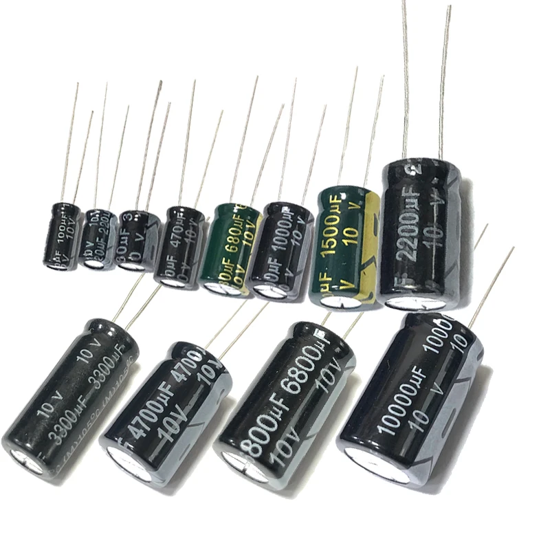 10v Aluminum Electrolytic Capacitors 10WV 100uf 220uf 330uf 470uf 680uf 1000uf 1500uf 2200uf 3300uf 4700uf 6800uf 10000uf