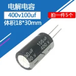 400v100uf 18x30mm Aluminum Electrolytic Capacitor 400v 100uf 100mf400v 100MFD400v 400vdc 400wv 100mf 100MFD 120uf 150uf 180uf - Image 2