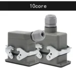 Industrial Rectangular Heavy Duty Connector HDC-HE-4/6/10/16/20/24/32/48 Core Pin 16A Waterproof Aviation Plug top and side - Image 26