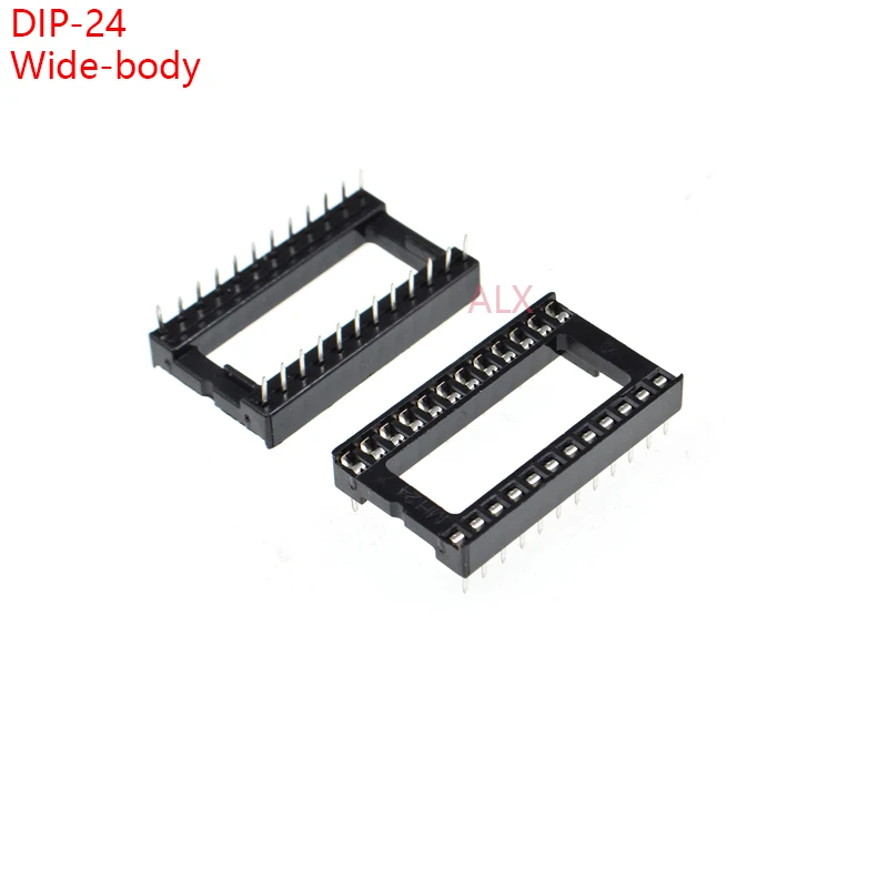 10PCS wide body DIP24 IC SOCKET DIP CHIP TEST HOLDER Adaptor 24 PIN dip-24 DIP 24PIN 24p 2.54MM PITCH CONNECTOR