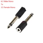 1pcs 6.35mm 6.5mm 1/4" Mono Male To 3.5mm 1/8" Female Connector 2 Pole 3 Pole Jack Audio Speaker Terminal Plug Headphone Adapter - Image 5