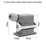Industrial Rectangular Heavy Duty Connector HDC-HE-4/6/10/16/20/24/32/48 Core Pin 16A Waterproof Aviation Plug top and side - Image 8