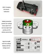 LDARC S100 Professional 1:64 Scale RC Drift Mosquito Car Rear-Wheel Drive Full-Scale Steering Static Model Grade Appearance Toy - Image 23