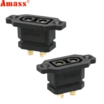 2pcs Amass XT90E-F Battery Connector XT90E Female Plug Gold-plated XT90 Mountable Connector Yellow/Black Socket