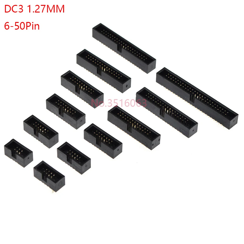 Sdfbee55fe6f84d6f8ee8207b8a013650e.webp 10pcs Dip 8/10/20/30/40/50 Pin 1.27mm Pitch Male Socket Straight Idc Box Headers Pcb Connector Double Row 10p/20p/40p Dc3 Header - Image 1