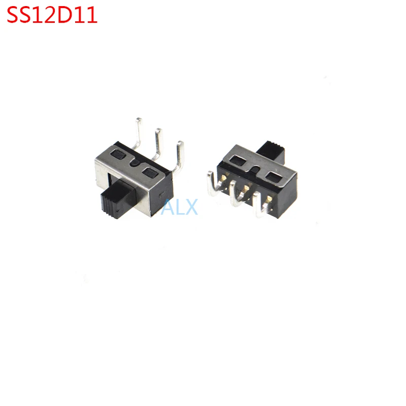 10PCS SS12d11 Right Angle TOGGLE switch 3PIN 1P2T Handle high 5MM PITCH 4.7MM Slide Switch ss12d06