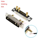 1Pcs 13w3 30A Gold Plated Male Female High Current Power Connector D-Sub Adapter Solder/Plug-in Type 10+3 Plug Jack 13Pin DB - Image 7