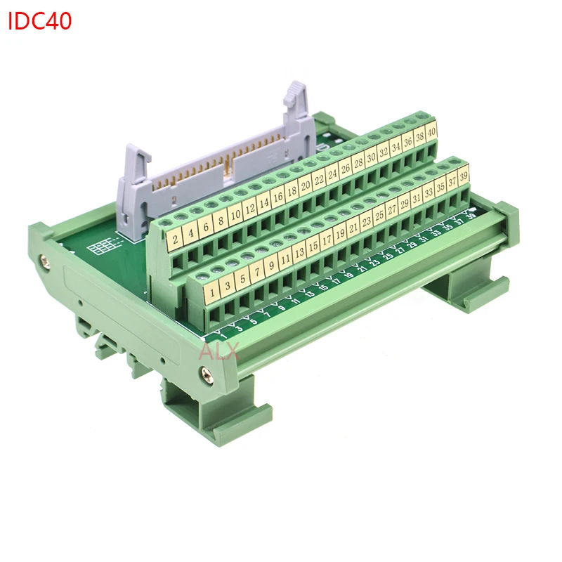 1PCS IDC40P 40PIN MALE PIN HEADER SOCKET to terminal block adapter pcb board connector converter for plc din Rail mounting